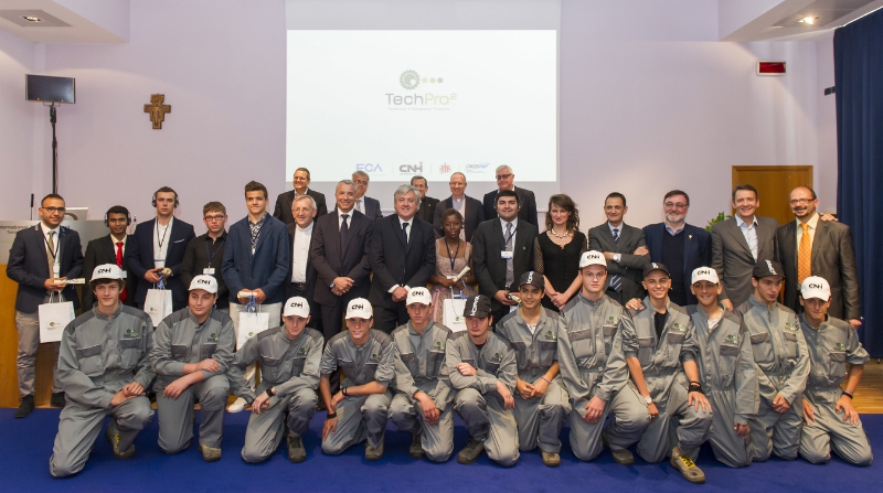 Representatives from FCA, CNH Industrial and the Salesians of Don Bosco with TechPro2 students at first international event (PRNewsFoto/CNH Industrial N.V.)